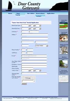 rental cabin application- Same Time Next Year